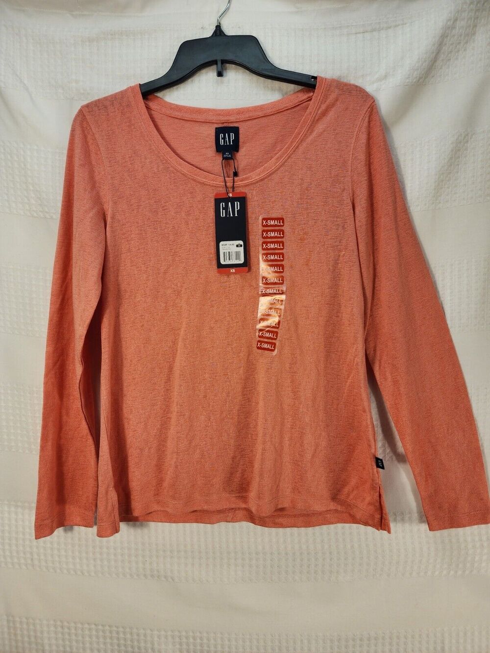Gap Womens Shirt Long Sleeve Coral Size Small Tshirt Crew Neck Casual Tee 1756